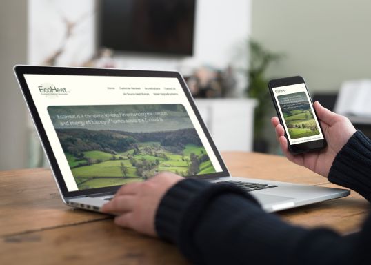 Ecoheat Ltd website on laptop and mobile devices