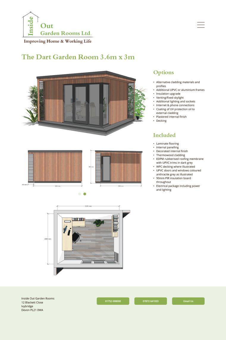 Inside Out Garden Rooms off-the-shelf range detail page