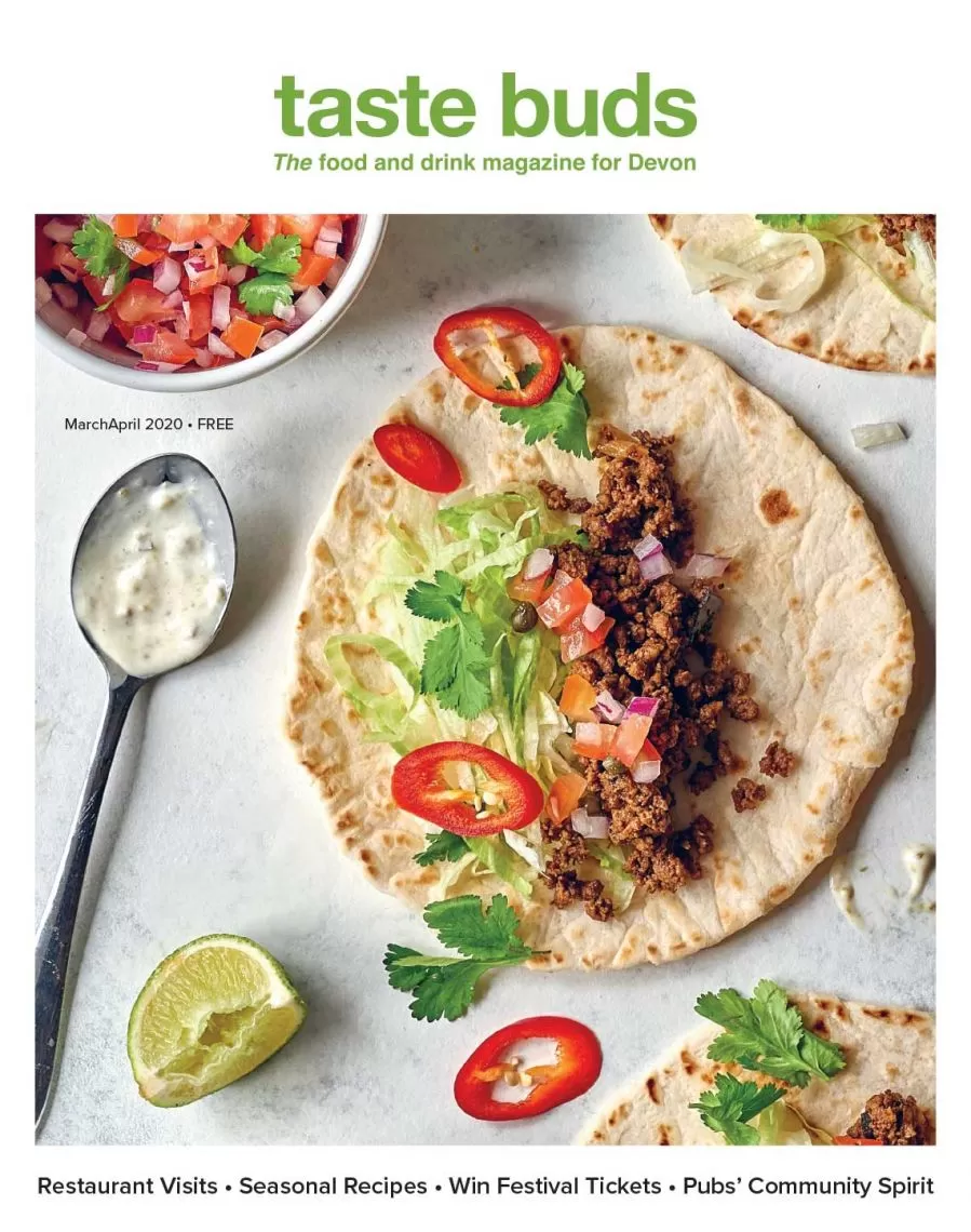 Taste Buds magazine. MarchApril 2020 Front Cover